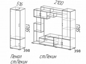 Гостиная Пекин с пеналом Ясень Шимо в Катав-Ивановске - katav-ivanovsk.magazinmebel.ru | фото - изображение 2