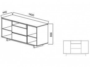 Комодино Moderno-1400 Ф6 в Катав-Ивановске - katav-ivanovsk.magazinmebel.ru | фото - изображение 4