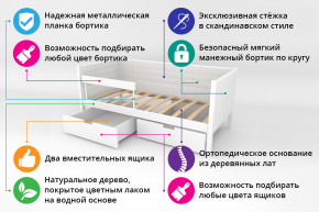 Кровать-тахта Svogen мягкая с ящиками и бортиком с фото белый/динозаврики в Катав-Ивановске - katav-ivanovsk.magazinmebel.ru | фото - изображение 2