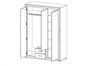 Шкаф B136-SZF3D2S Мальта сибирская лиственница в Катав-Ивановске - katav-ivanovsk.magazinmebel.ru | фото - изображение 2